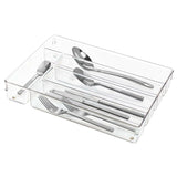 iDesign Linus Cutlery Tray, Plastic, Clear