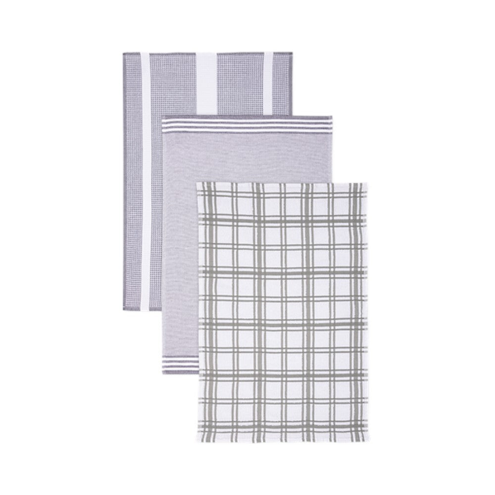 Modern Terry Stripe Towel- Khaki