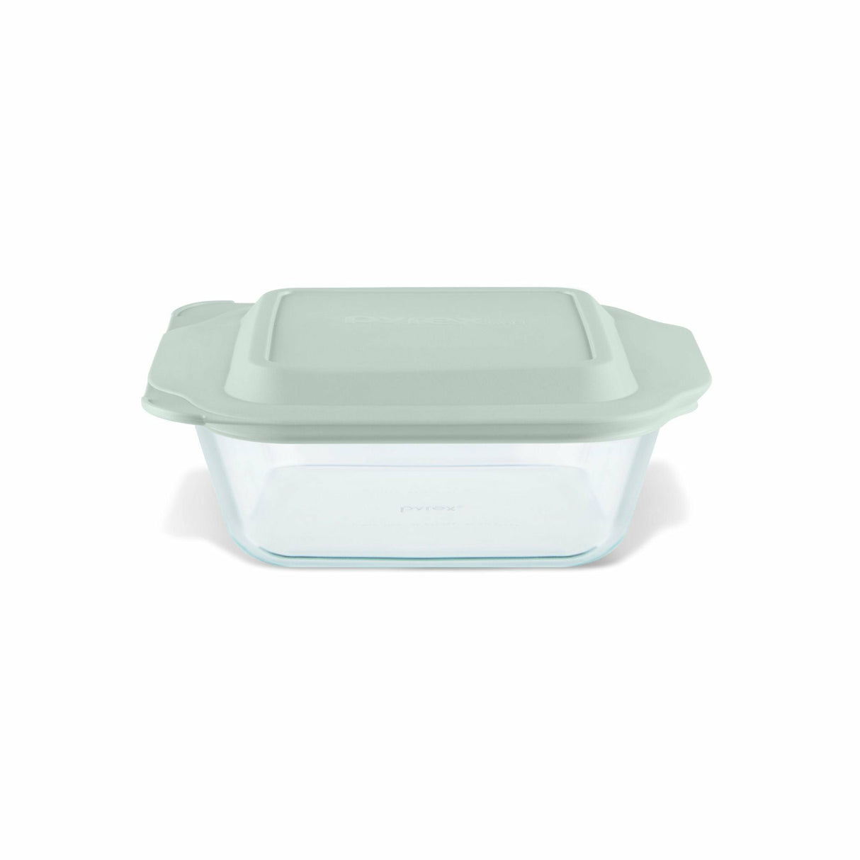 Pyrex Baking Dish Glass With Sage Lid 8x8In.