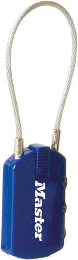 Master Lock 3 Digit Steel Cable Lock, Multi Color