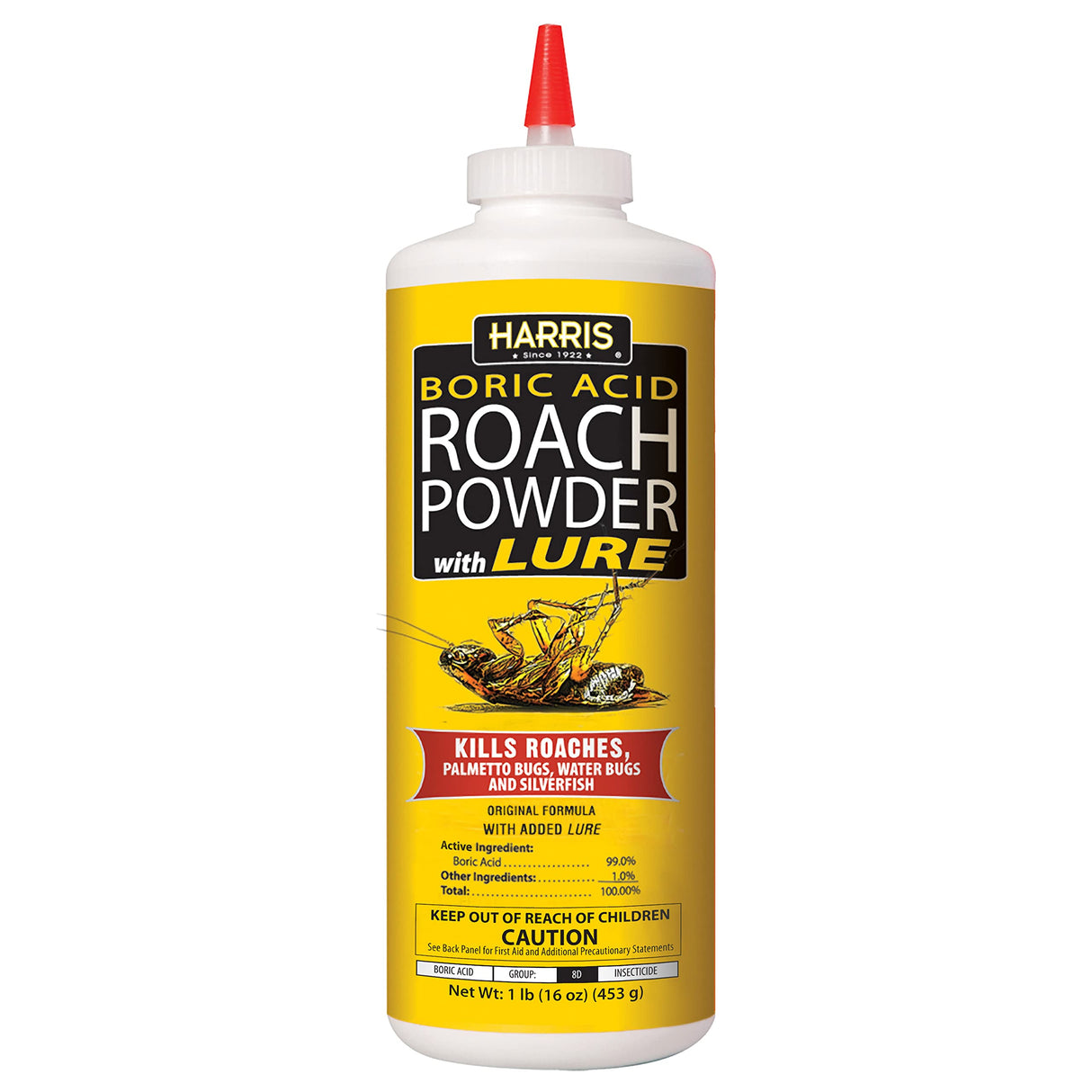 Harris Boric Acid Roach Powder with Insect Bait - 16 oz