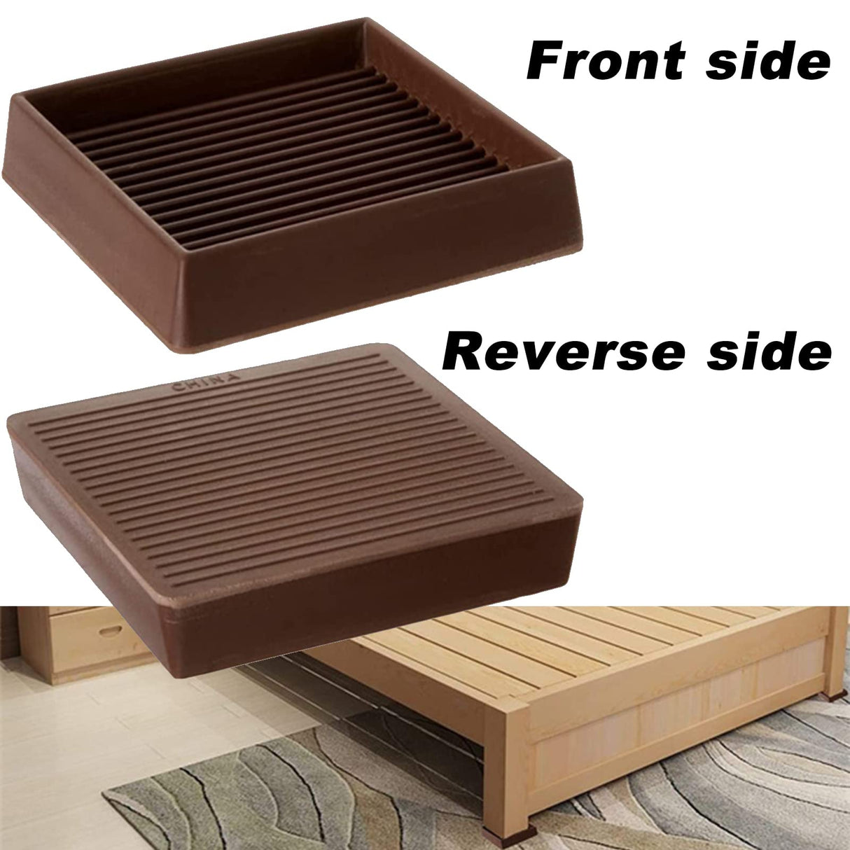 TruGuard Square Rubber Cup Furniture Stopper