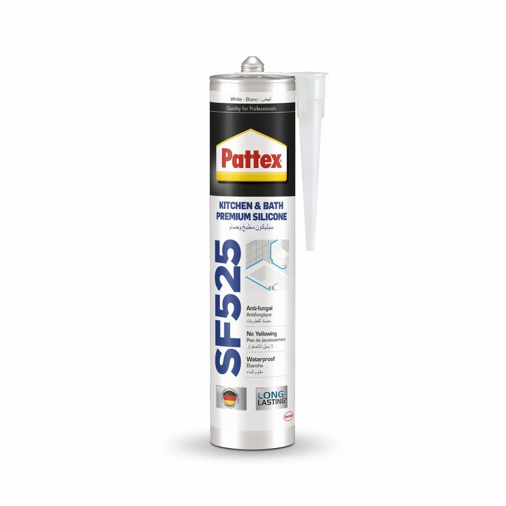 Pattex SL 525 White Silicone Sealant, 280 ml - Multicolour