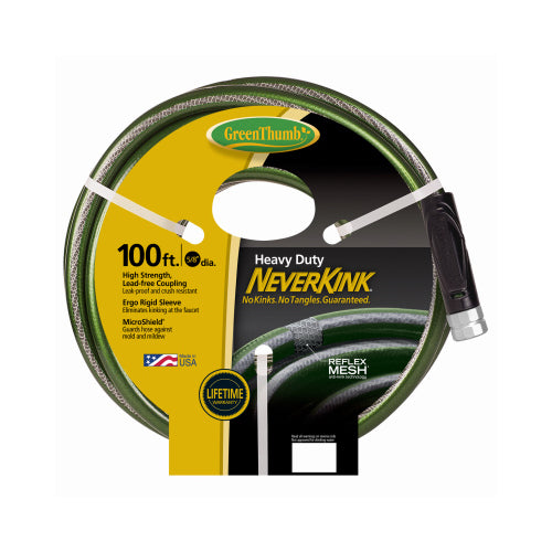 Technor Apex NeverKink Heavy Duty Garden Hose, 5/8", 100 Feet - Green