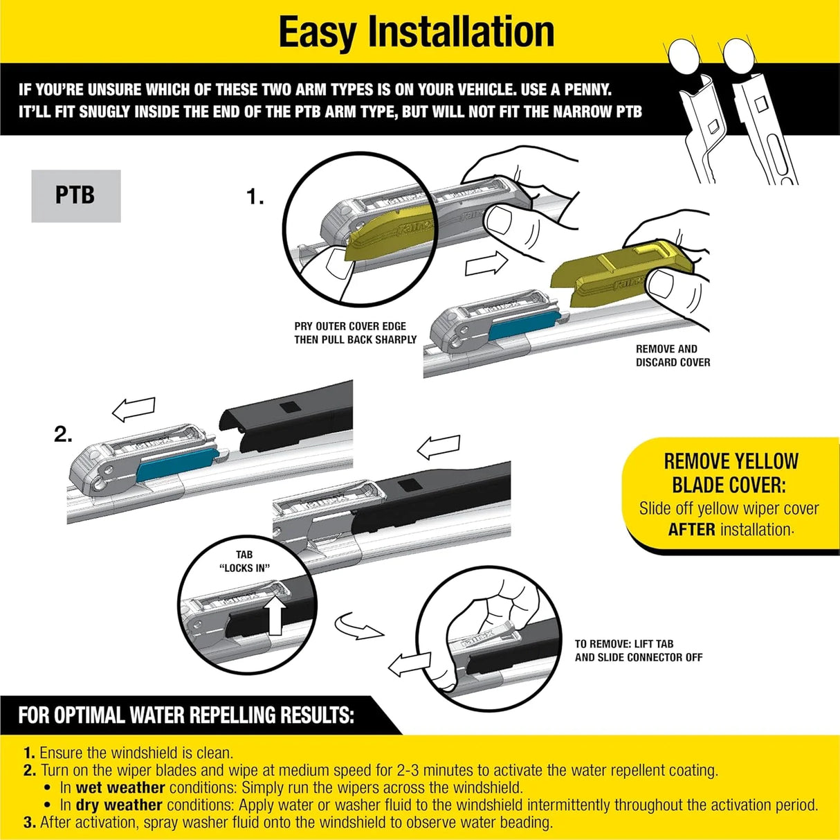 Rain-X 2-in-1 Water Repellent Wiper Blade – 17 Inch