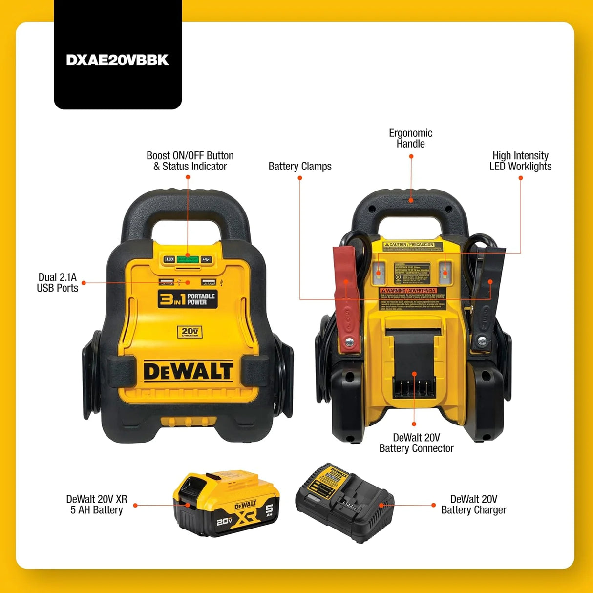 DeWalt Car Battery Jump Starter - 12V