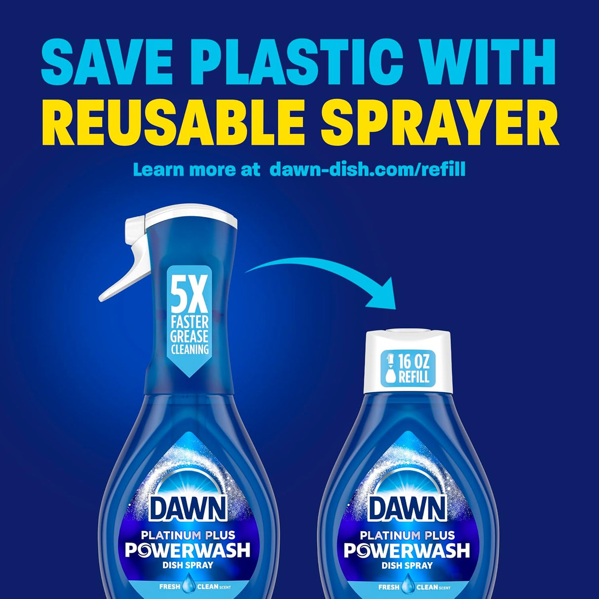 Dawn Platinum Powerwash Dish Spray, Fresh Scent – 16 fl oz