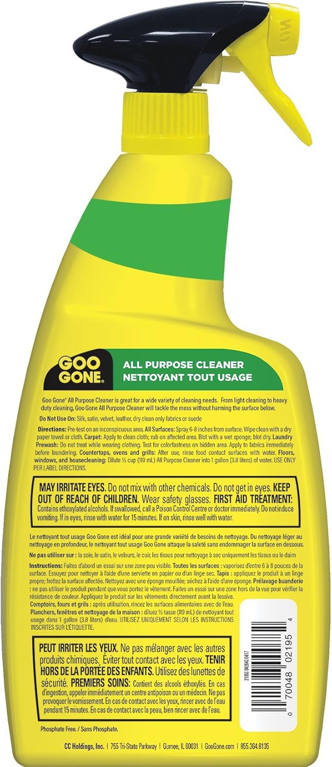 Goo Gone Multi-Purpose Cleaner for Dirt and Grease Removal, 32 oz