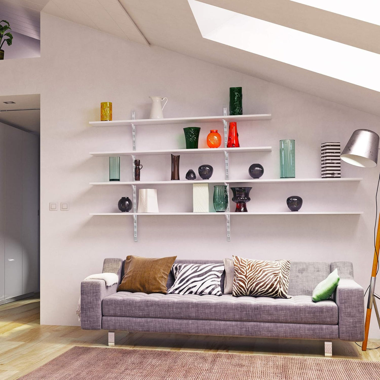 دعامات أرفف ناب اند فوغت متينه باللون الابيض مقاس 10 بوصة، قوة تحمل 320 رطل لكل زوج