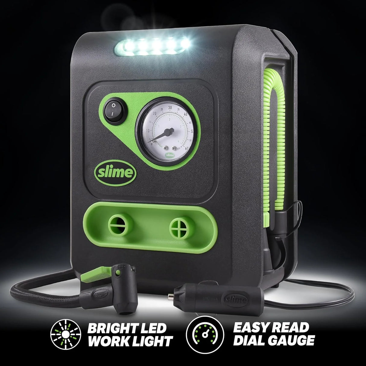Slime 40034 All-Purpose - 12V Dual Raft Pump / Tire Inflator