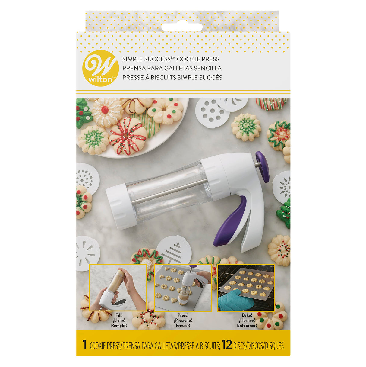 Wilton Cookie Press, 13 Piece, White