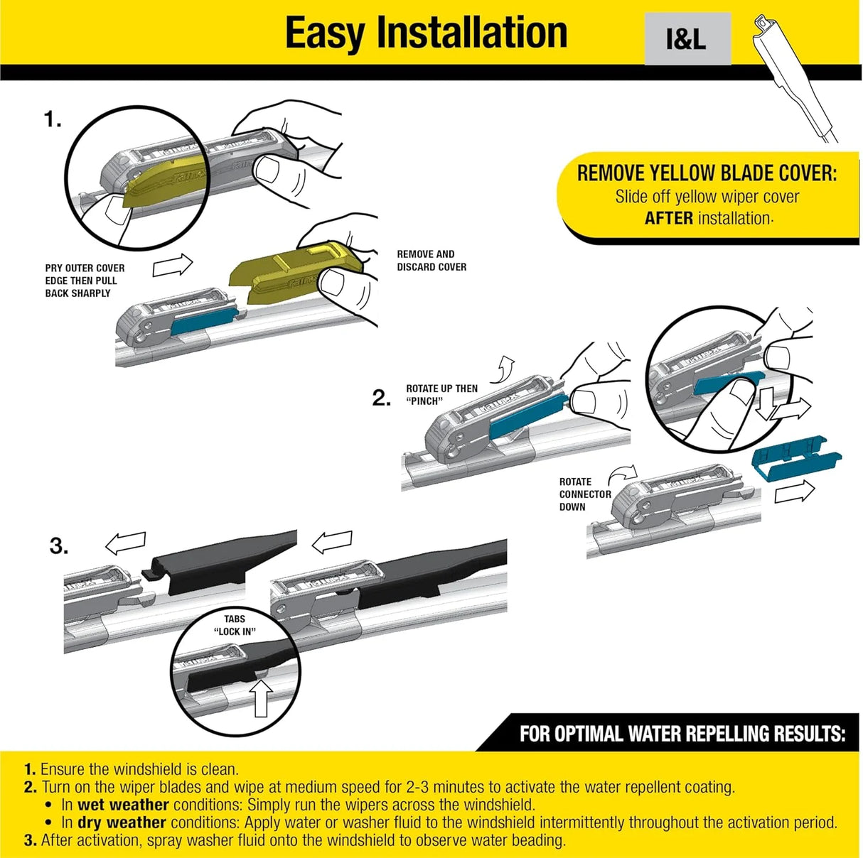 Rain-X 2-in-1 Water Repellent Wiper Blade – 17 Inch