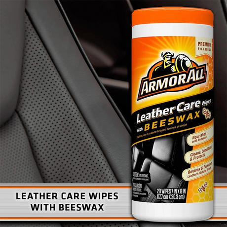 Armor All Beeswax Leather Care Wipes – 20 Count