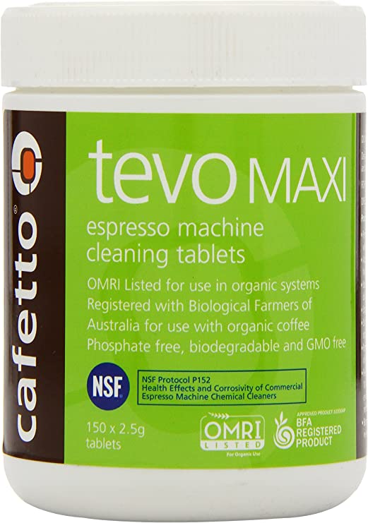 Cafetto Tevo Maxi Organic Espresso Machine Cleaning Tablets - 12 x 150 Tablets