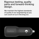 Belkin Car Charger with Dual USB Ports 42W – Black