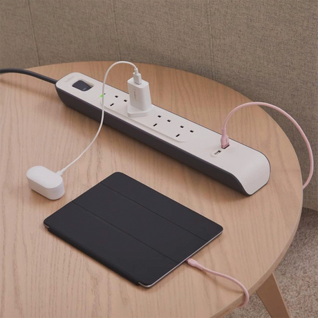 Belkin Surge Protector Power Strip with Dual Charging Ports and 4 AC Outlets, 2m, 12W – White