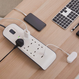 Belkin Surge Protector Power Strip with Dual Charging Ports and 6 AC Outlets, 2m, 12W – White
