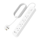 Belkin Surge Protector Power Strip with Charging Port and 4 AC Outlets, 2m, 18W – White
