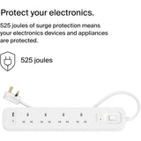 Belkin Surge Protector Power Strip with Charging Port and 4 AC Outlets, 2m, 18W – White