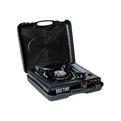 Barbecue Time Single Burner Portable Camping Gas Stove, 30cm - Black