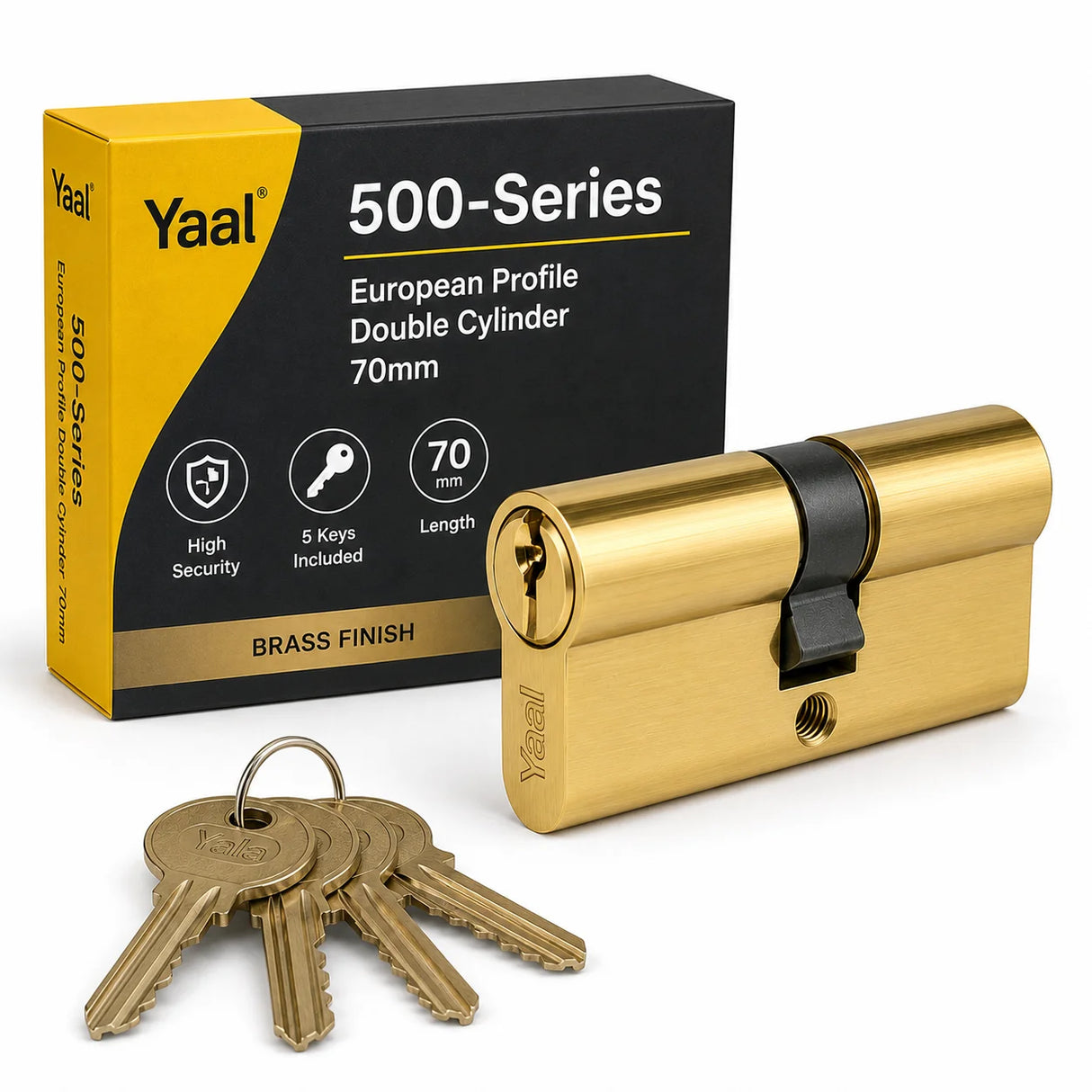 Yale Double Cylinder Euro Profile 500 Series 70mm Satin Nickel