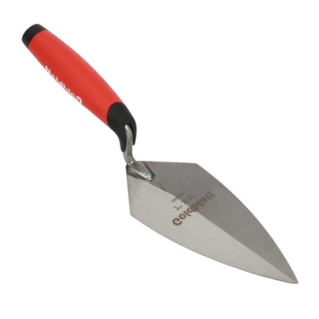 Goldblatt Carbon Steel Pointed Shovel with Plastic Handle, 7x3 Inch - Silver and Red