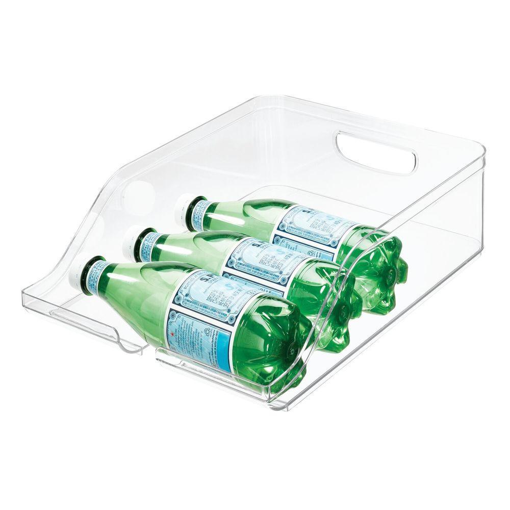 iDesign Plastic Refrigerator Beverage Organizer Box, Clear