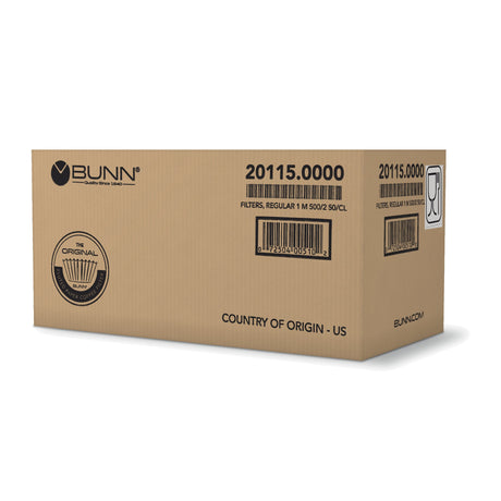 BUNN regular paper coffee filters, case of 1,000 (2 x 500), part 20115.0000