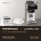 Fits BUNN brewers C, S, R, O, VLPF, VPR, VPS and VP-17; 1,000 per case (2 x 500); brewer not included