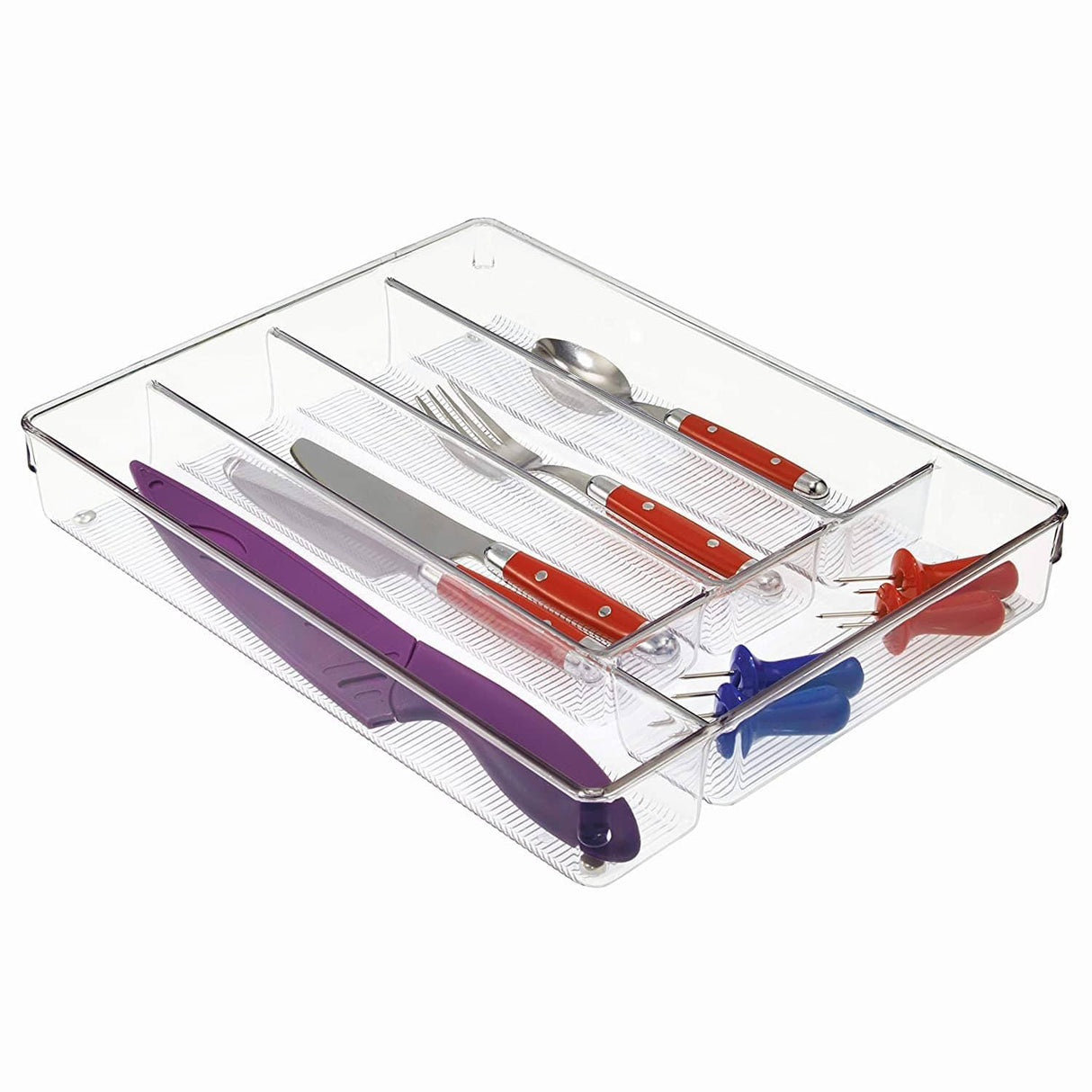 iDesign Linus Cutlery Tray, Plastic, Clear