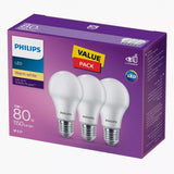 Philips Essential LED Bulb 5th Generation E27 Base, 3 Pieces, 11W, 3000K, 230V - White