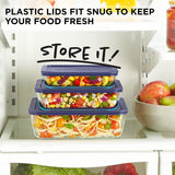 Pyrex Simply Store Rectangular Glass Food Storage Set with Lid, 6 Pieces, Clear